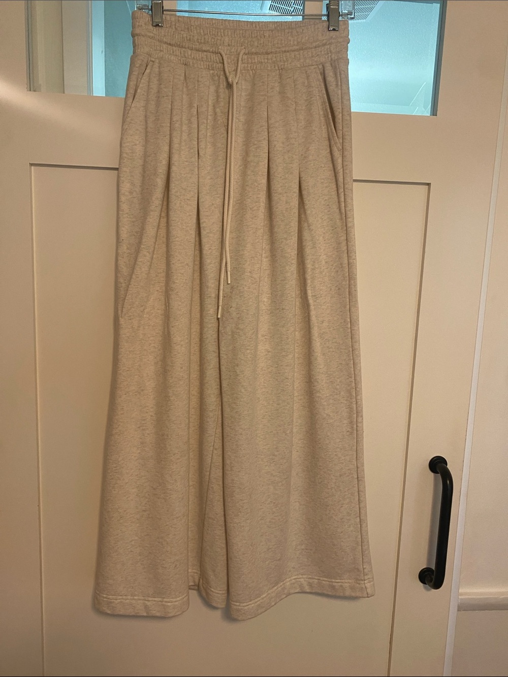 Lou & Grey Wide Leg Drawstring Lounge Pants in Oatmeal